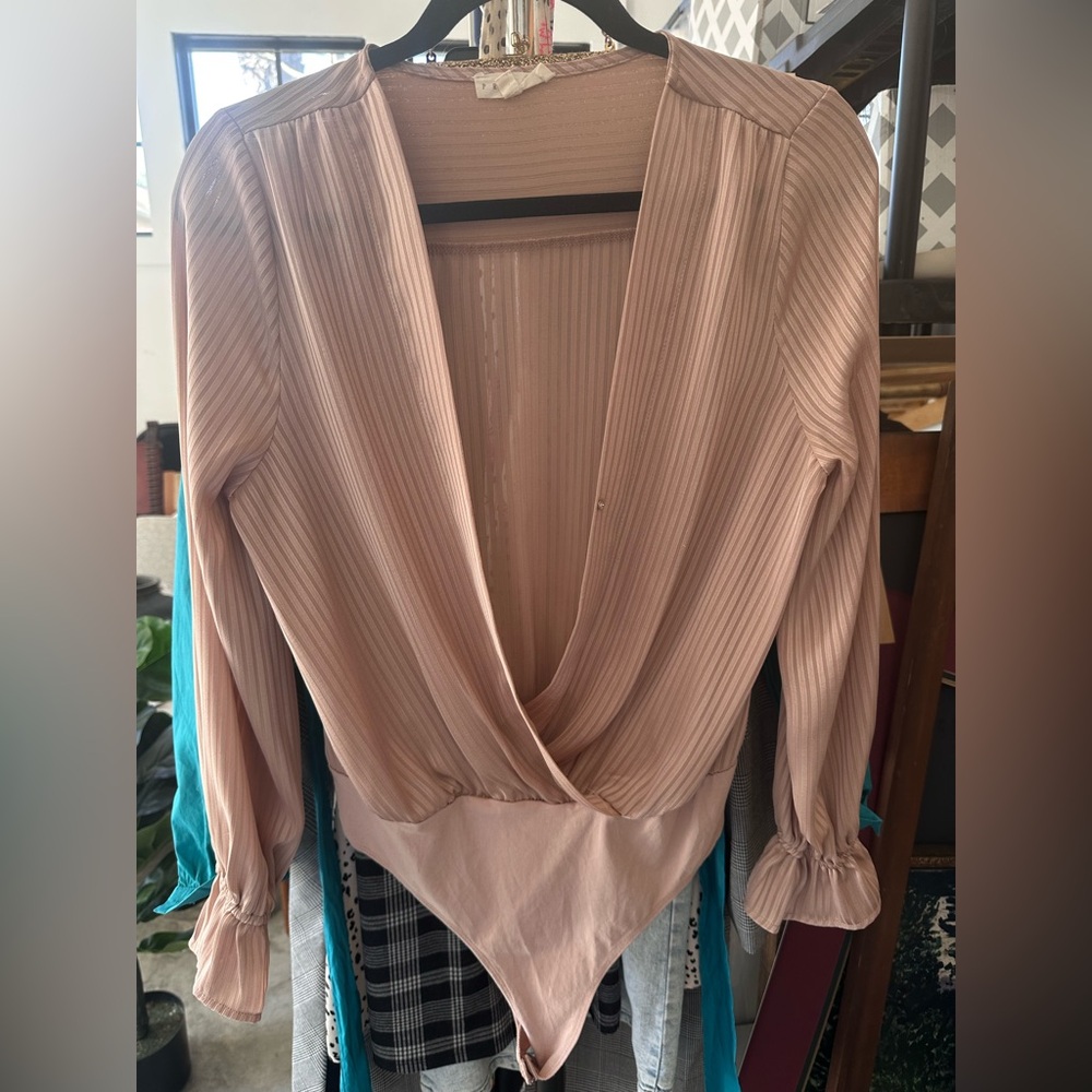 Women's Pink Wrap Top